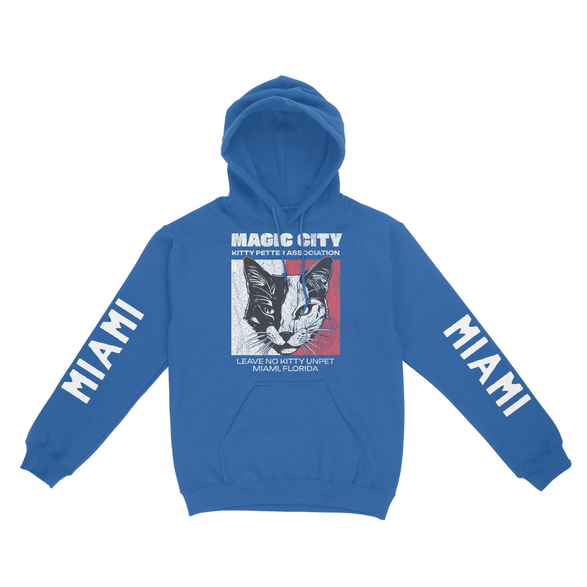 Miami Hoodie in Royal - front-sleeves view