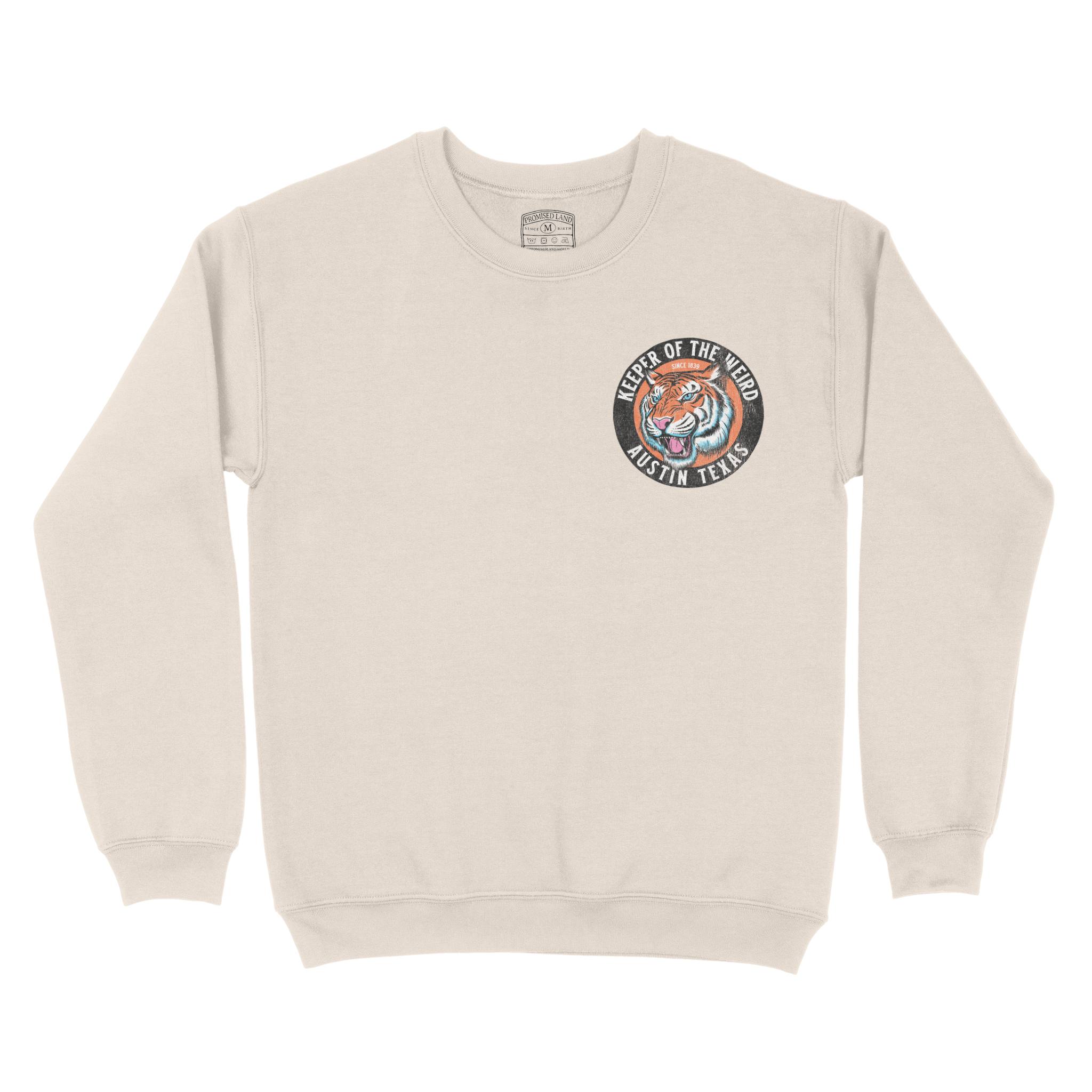 Austin Tiger Dude Crewneck in Natural - front view