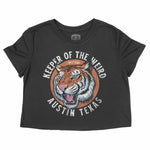 Austin Tiger Dude Cropped Tee Black front