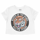 Austin Tiger Dude Cropped Tee White front
