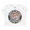 Austin Tiger Dude Cropped Tee in White - front view