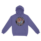 Austin Tiger Dude Hoodie Violet front