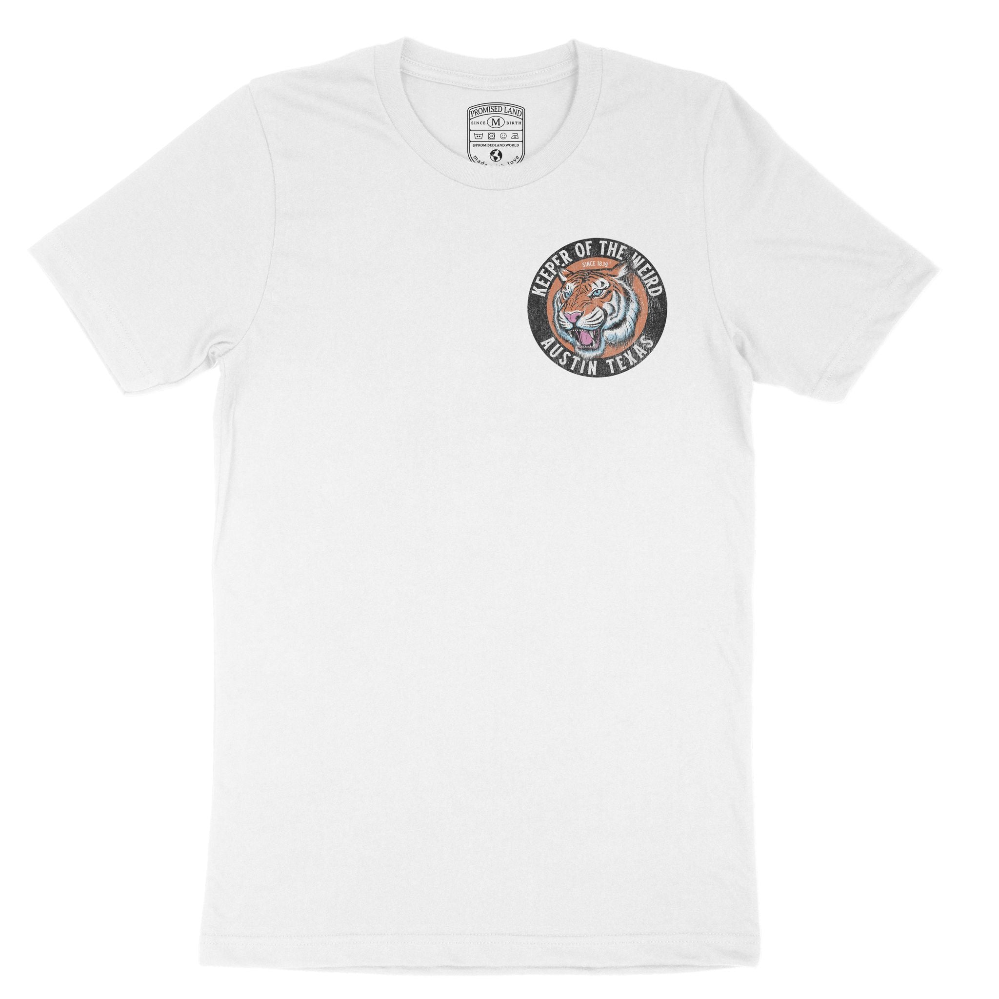 Austin Tiger Dude T-Shirt White front