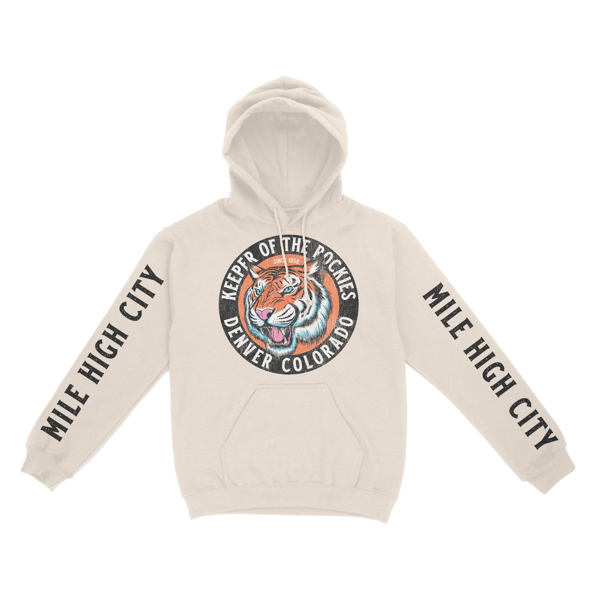 Denver Hoodie in Natural - front-sleeves view