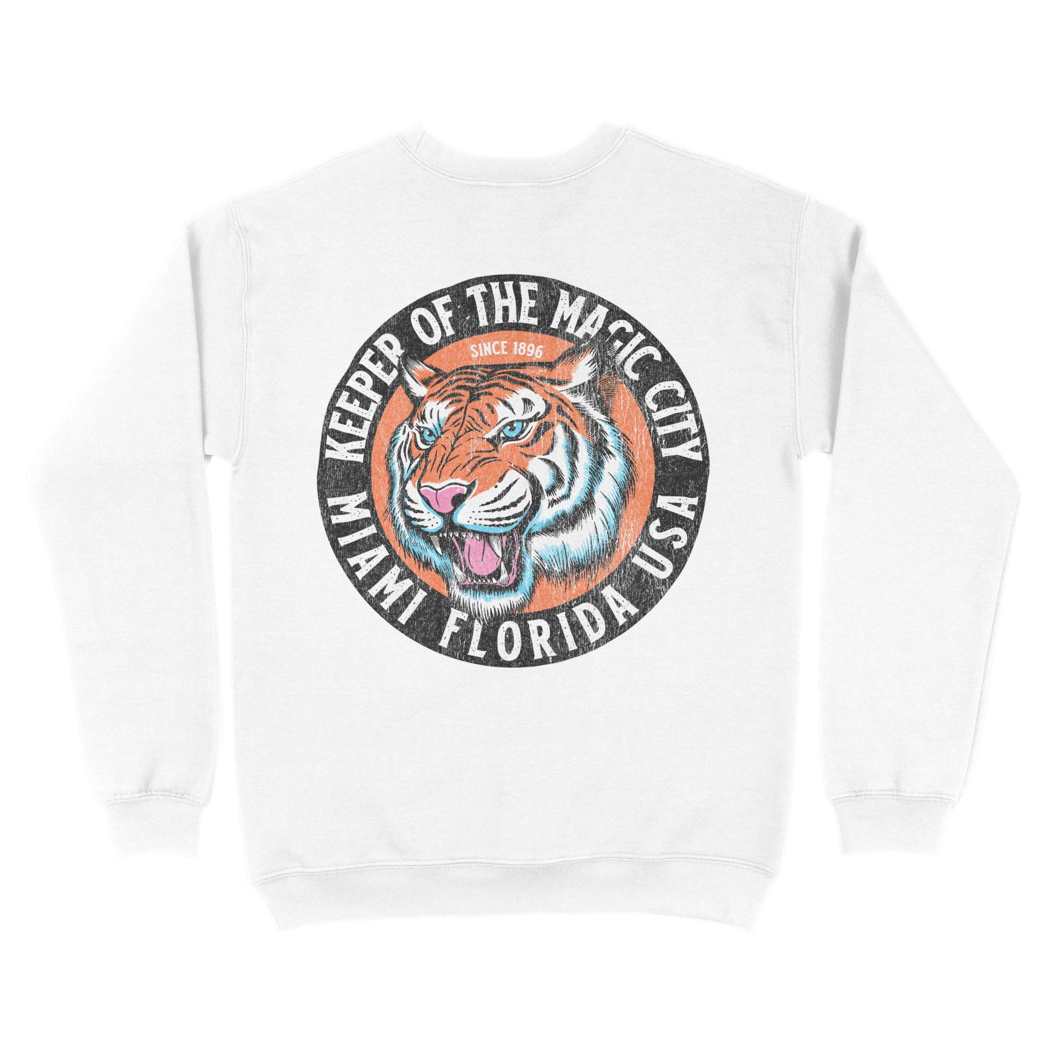 Miami Crewneck in White - back view