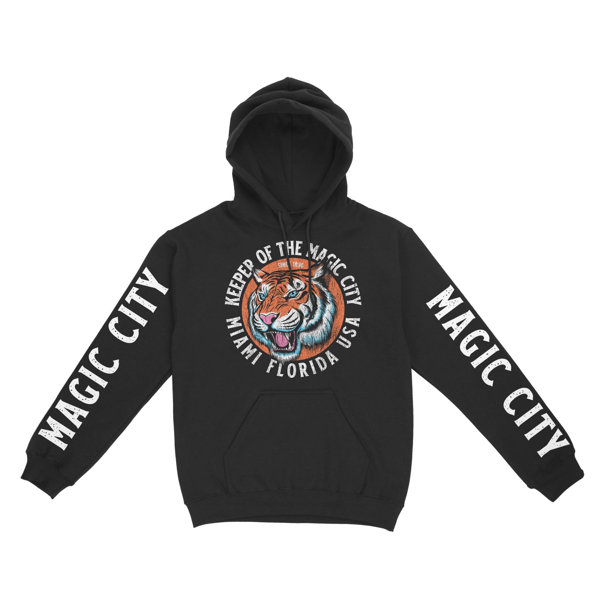 Miami Hoodie in Black - front-sleeves view