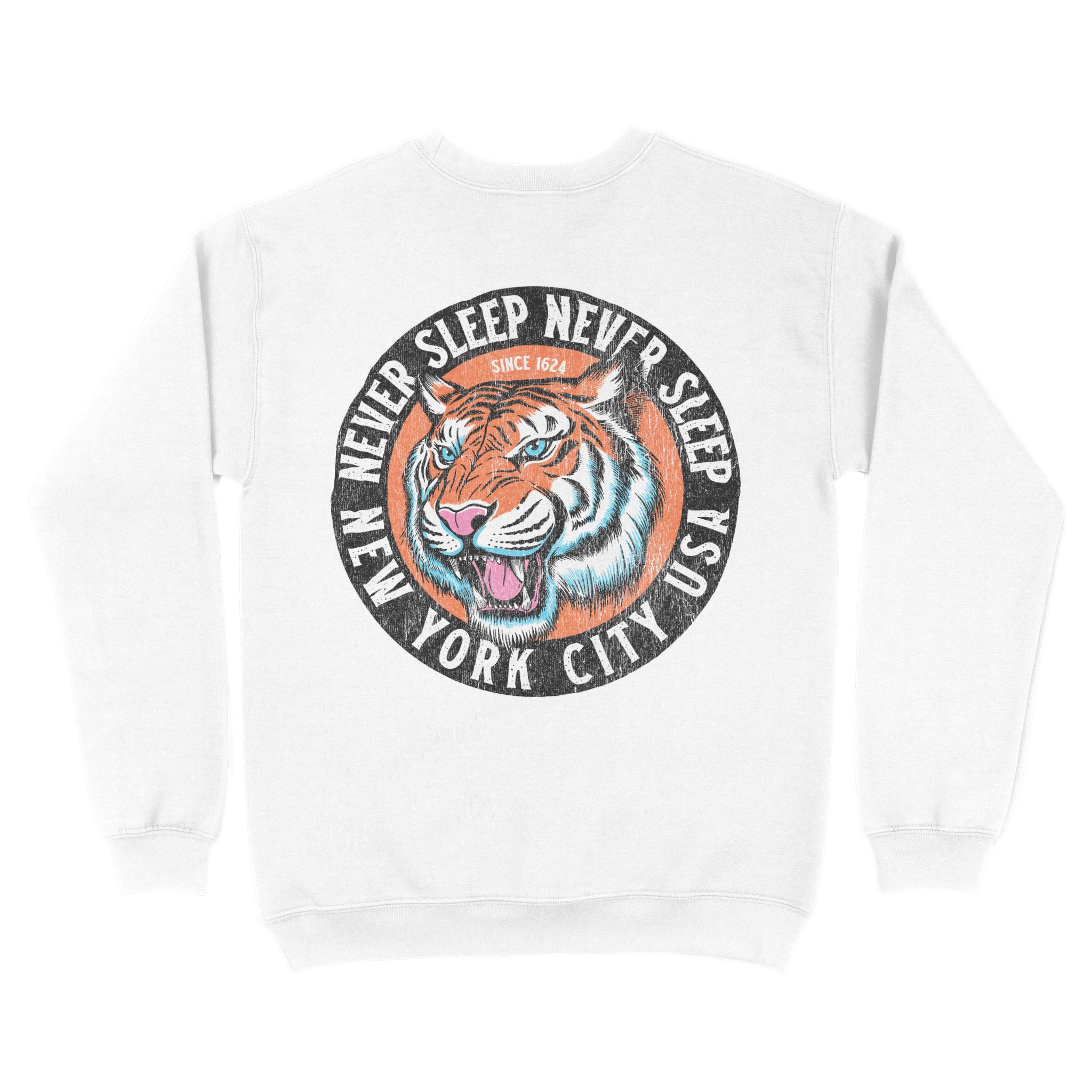 New York Crewneck in White - back view