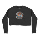 New York Cropped Crew in Black - front view