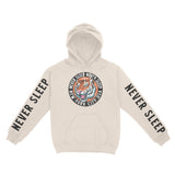 New York Tiger Dude Hoodie in Natural - front view with sleeves
