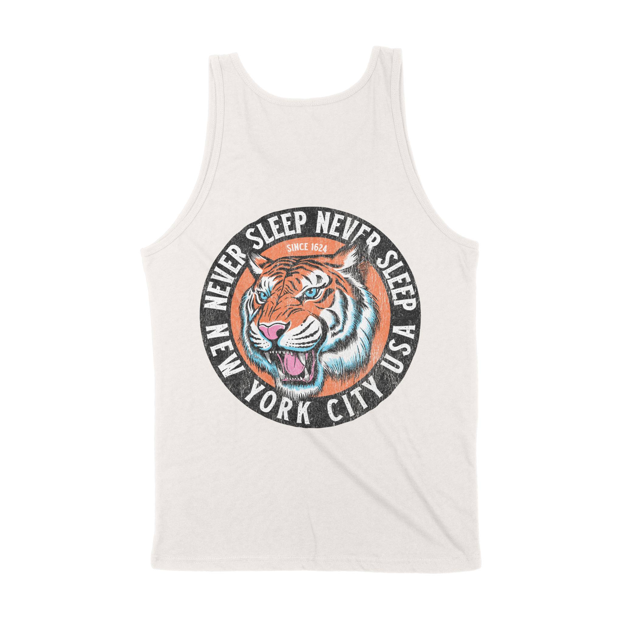 New York Tiger Dude Tank Top in Vintage - back view