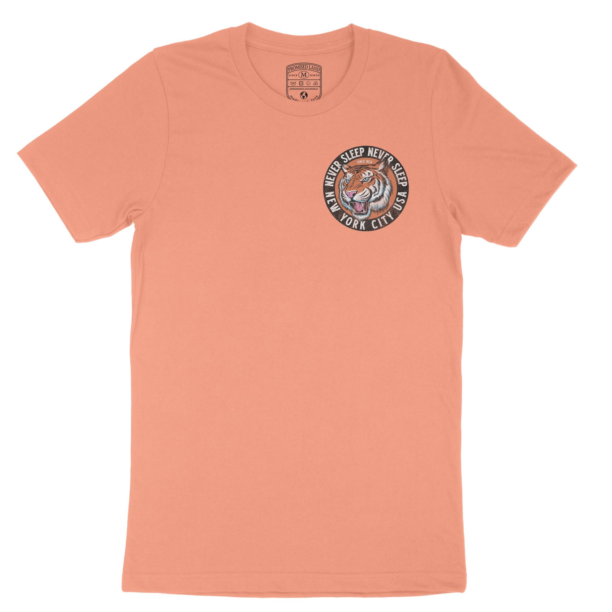 New York Tiger Dude T-Shirt Sunset front