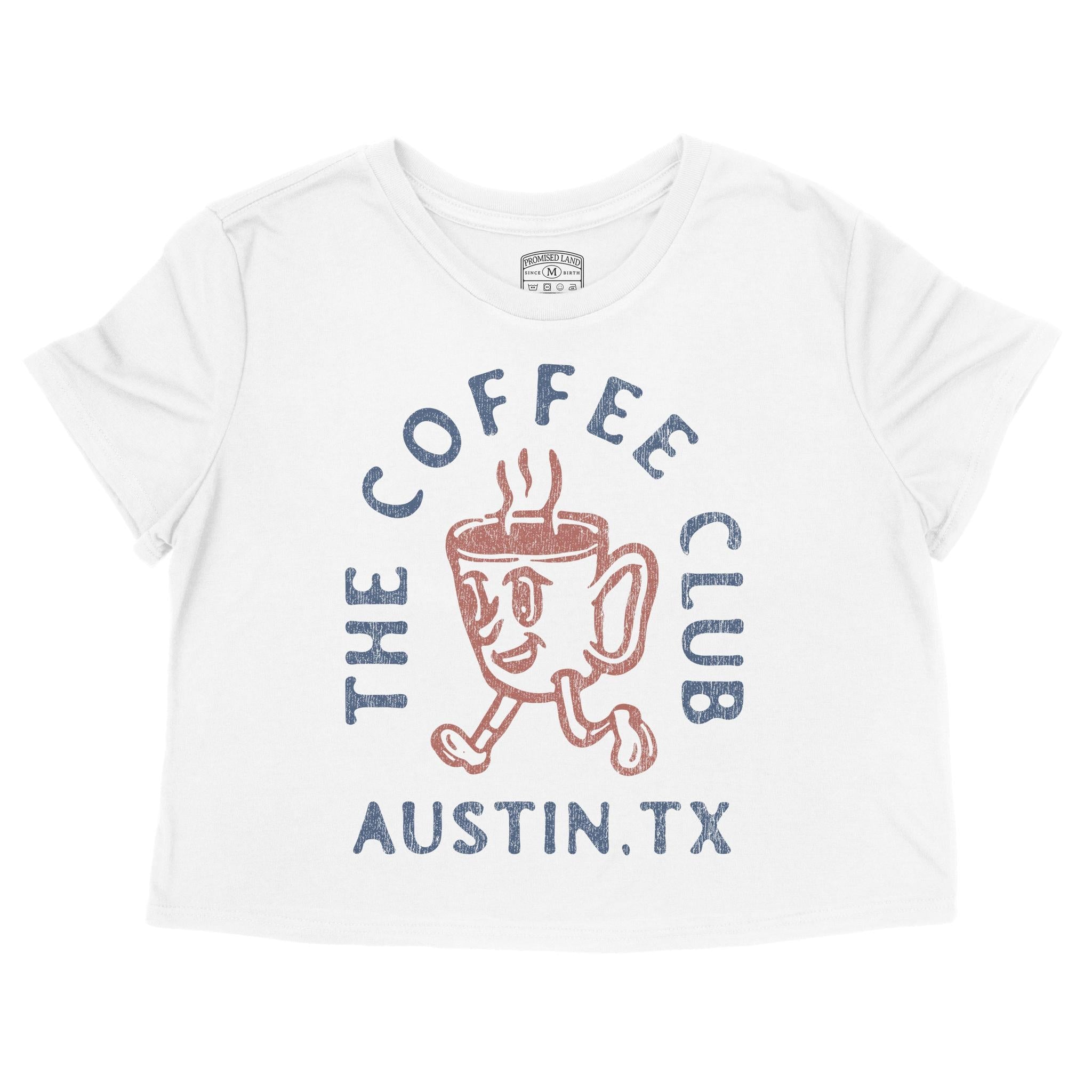 Austin Coffee Kid Cropped Tee White front