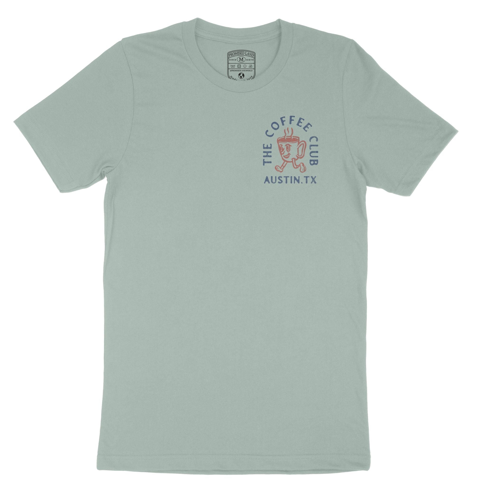 Austin Coffee Kid T-Shirt Dusty Blue front
