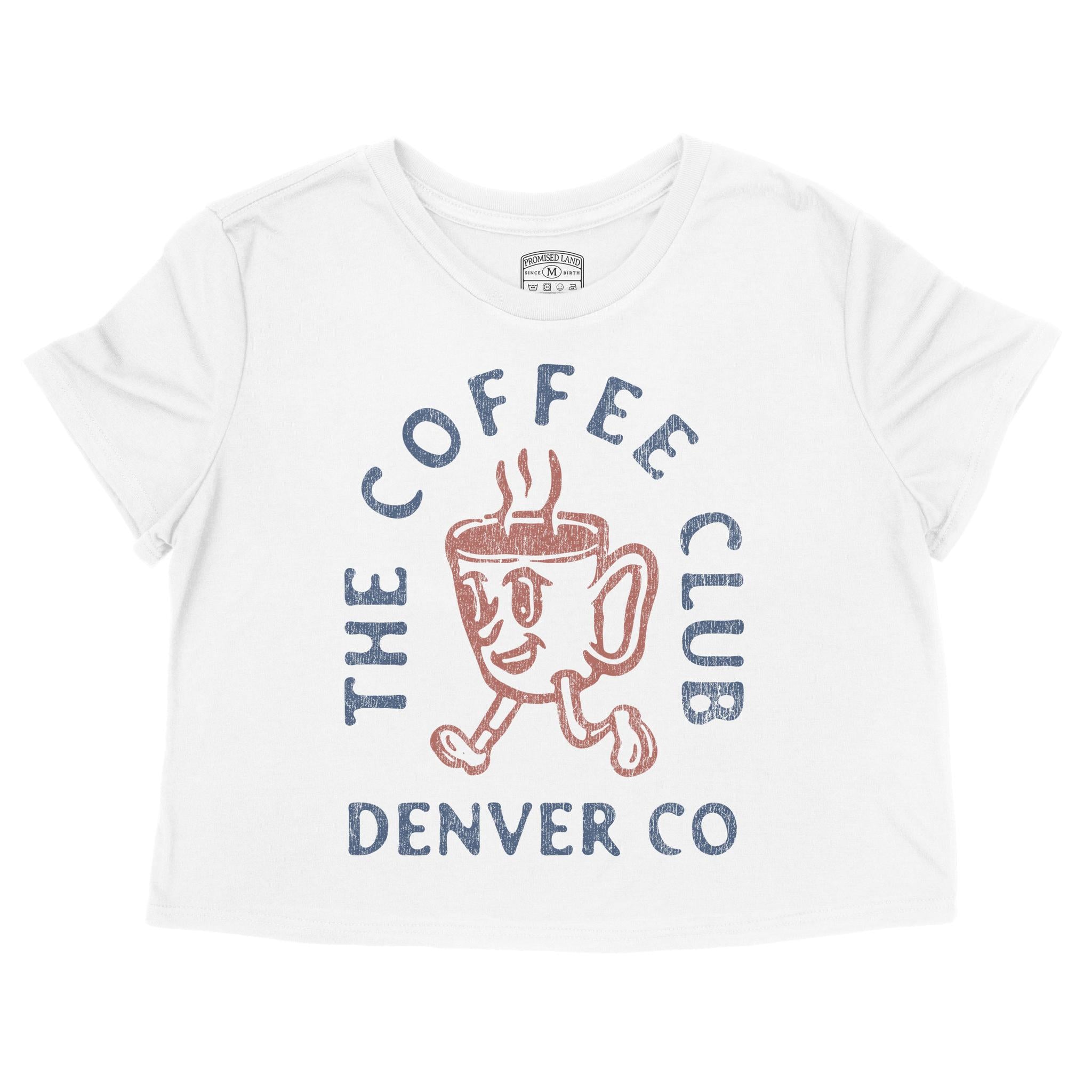 Denver Coffee Kid Cropped Tee White front