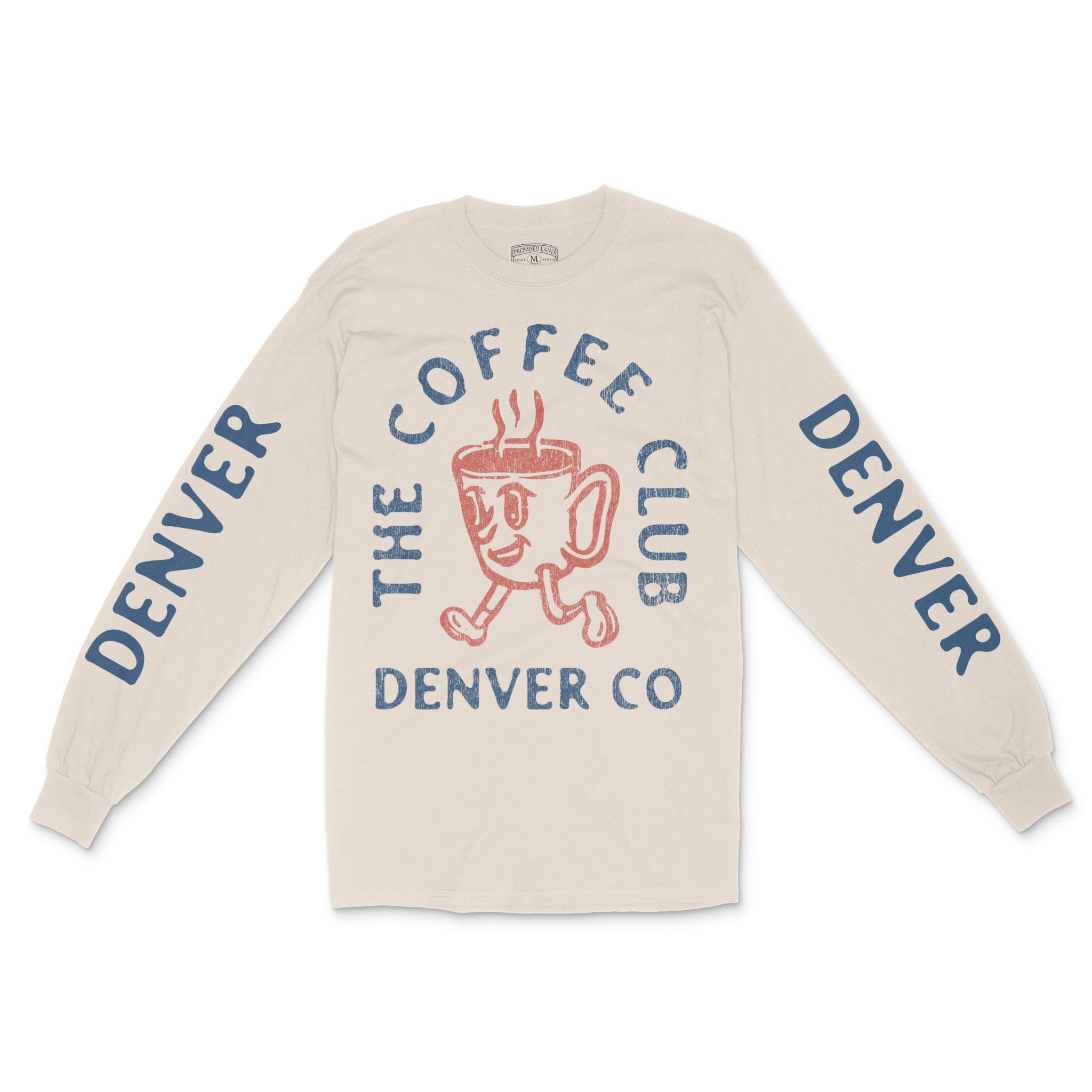 Denver Coffee Kid Longsleeve in Natural - front view with sleeves