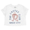 Miami Coffee Kid Cropped Tee in White - front view