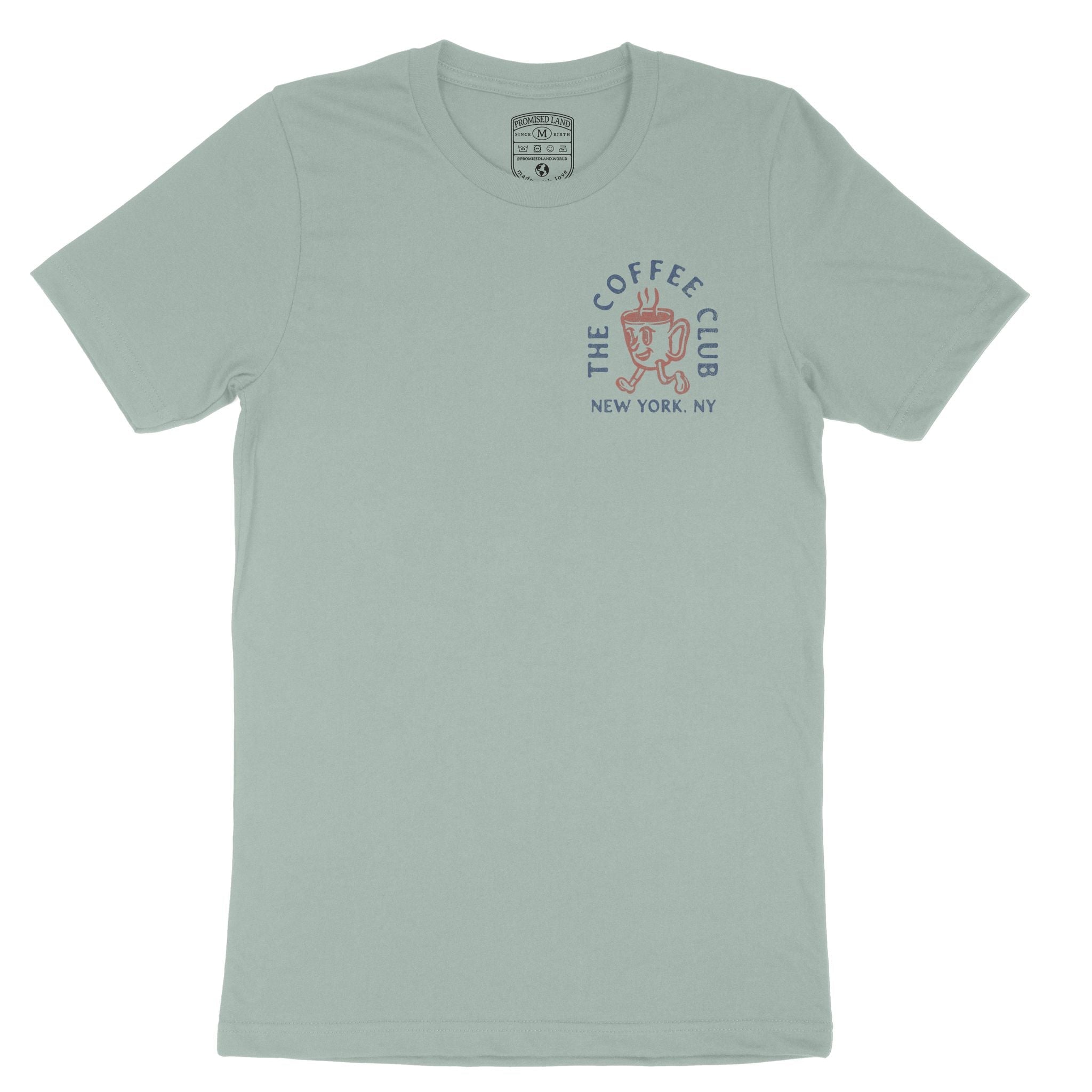 New York Coffee Kid T-Shirt Dusty Blue front