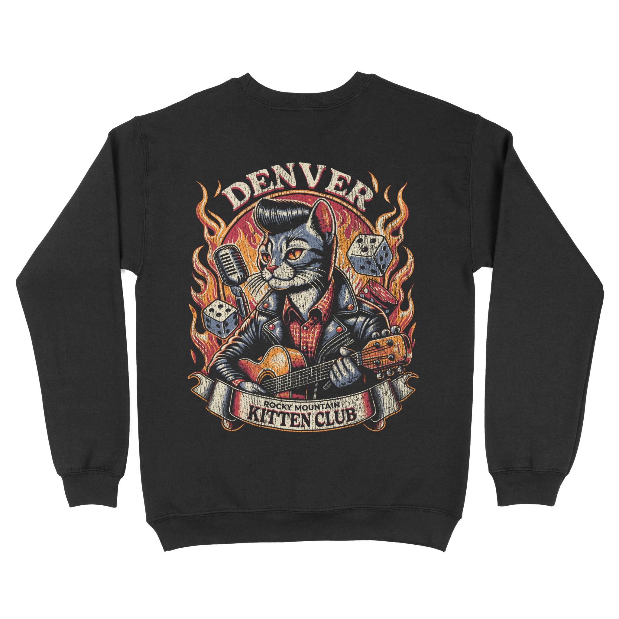 Denver Crewneck in Black - back view
