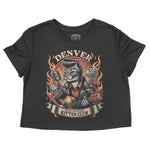 Denver Rockabilly Cropped Tee Black front