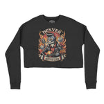 Denver Cropped Crew in Black - front view