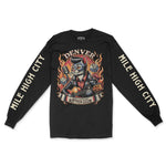 Denver Rockabilly Longsleeve in Black - front view with sleeves