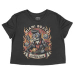 Miami Rockabilly Cropped Tee Black front