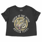 Austin White Tiger Dude Cropped Tee Black front