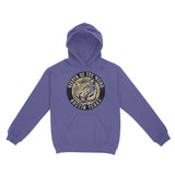 Austin White Tiger Dude Hoodie Violet front