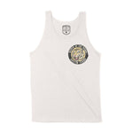 Austin White Tiger Dude Tank Top in Vintage - front view
