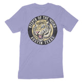 Austin White Tiger Dude T-Shirt Dark Lavender back