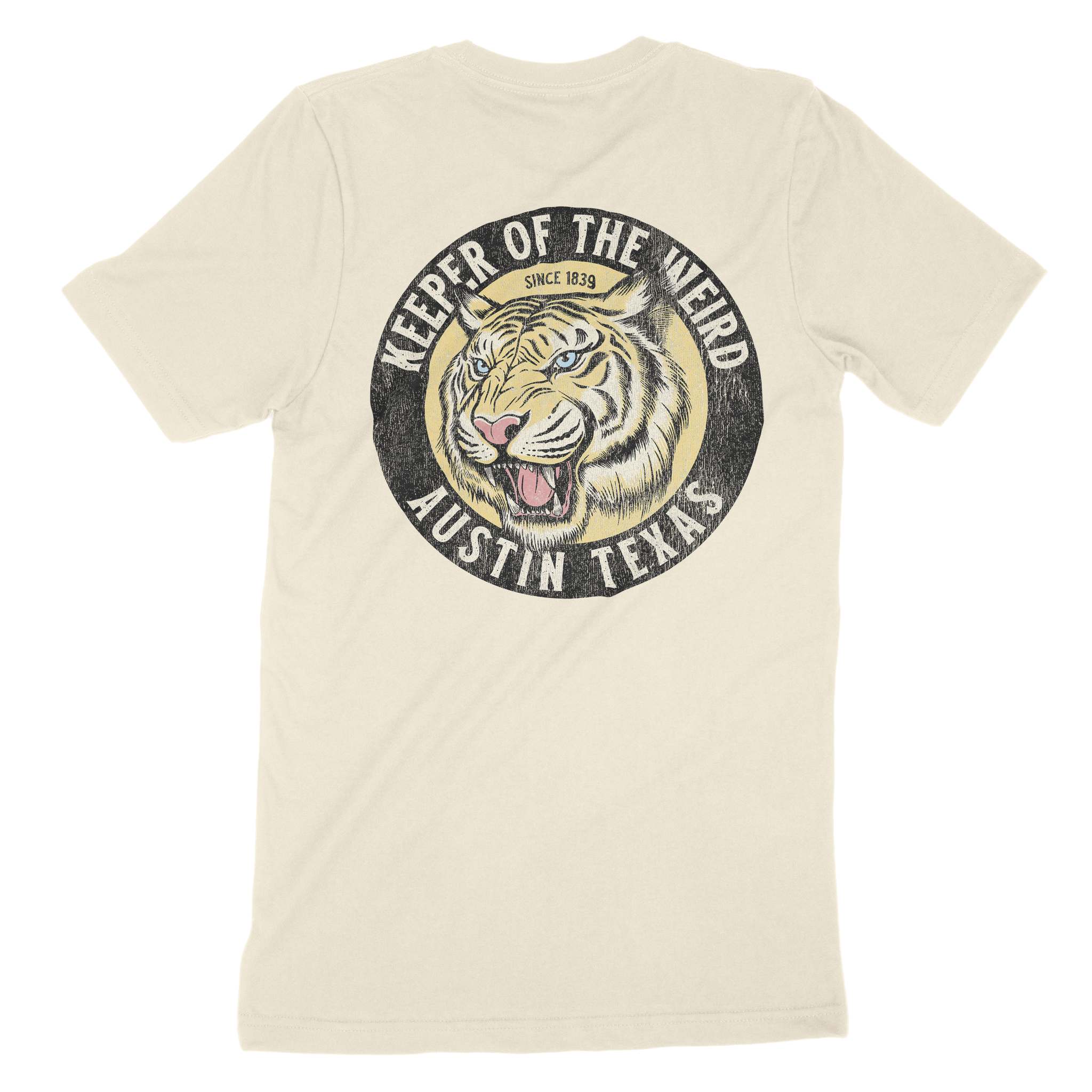 Austin White Tiger Dude T-Shirt Natural back