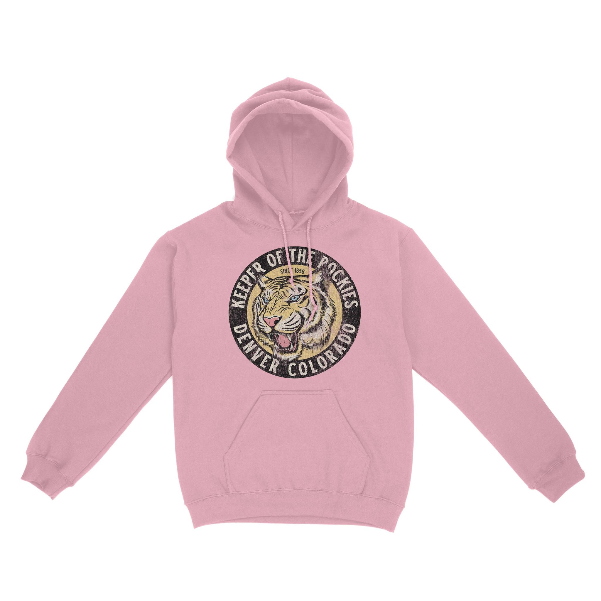 Denver White Tiger Dude Hoodie Light Pink front