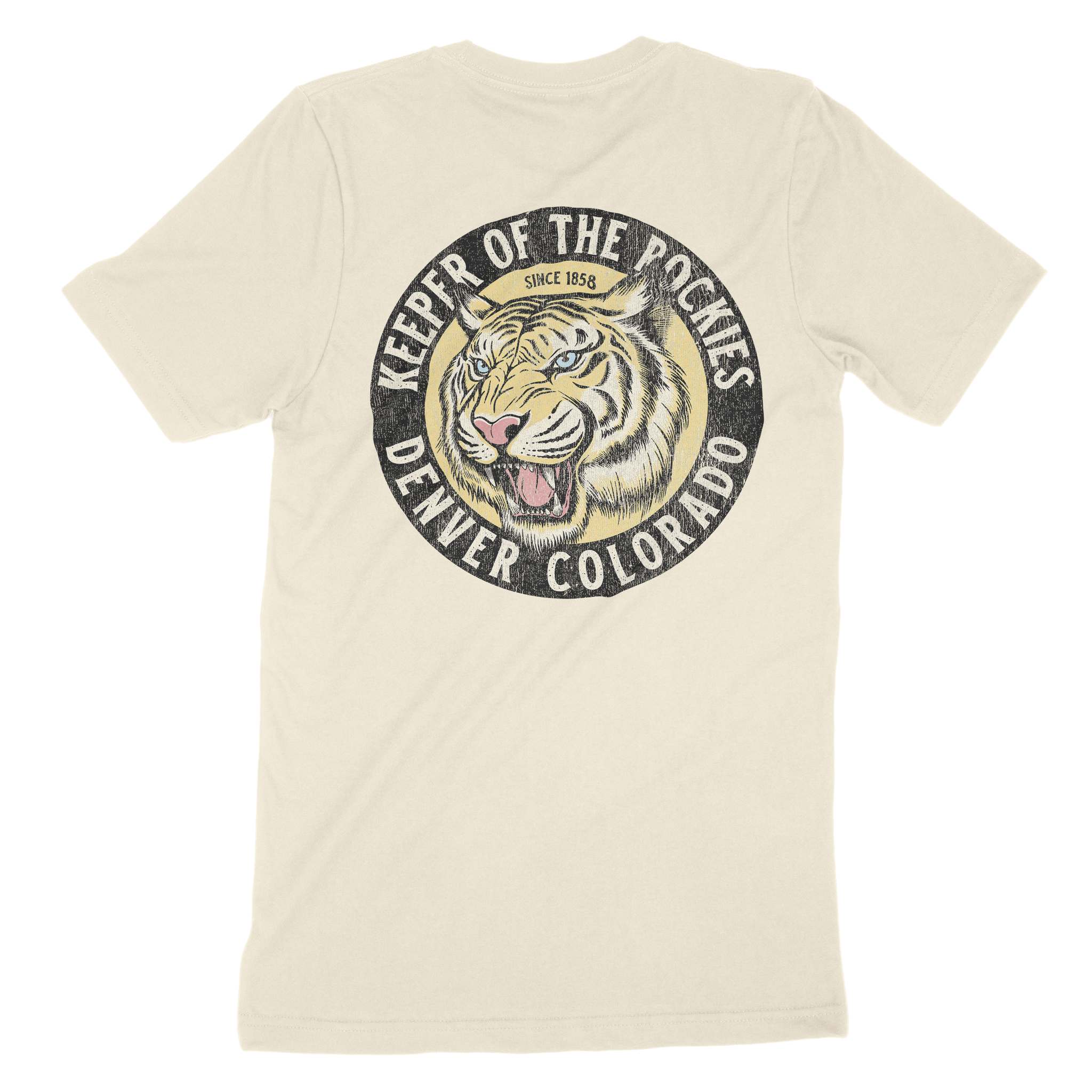 Denver White Tiger Dude T-Shirt Natural back