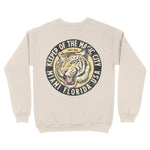 Miami White Tiger Dude Crewneck in Natural - back view