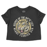 Miami White Tiger Dude Cropped Tee Black front