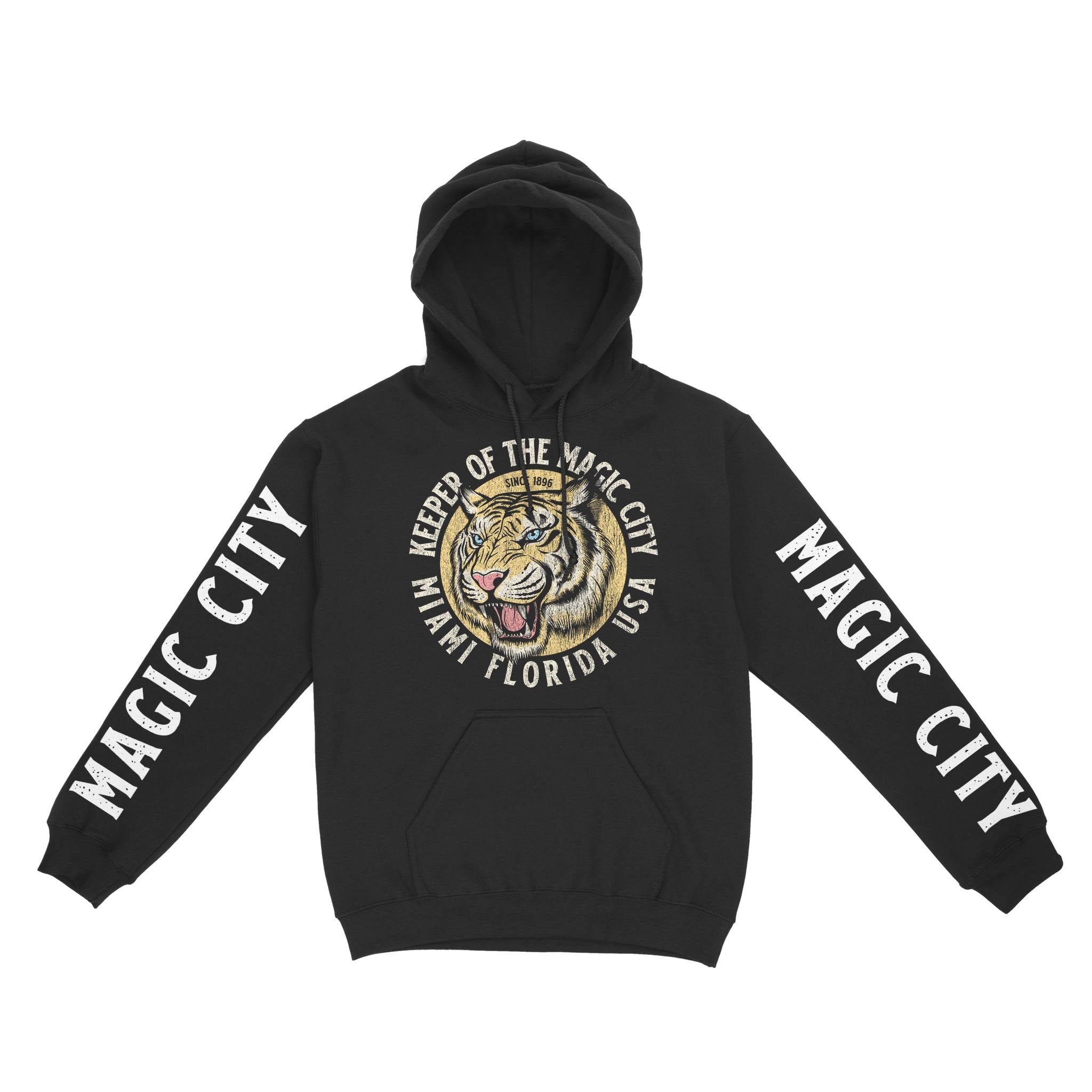 Miami Hoodie in Black - front-sleeves view