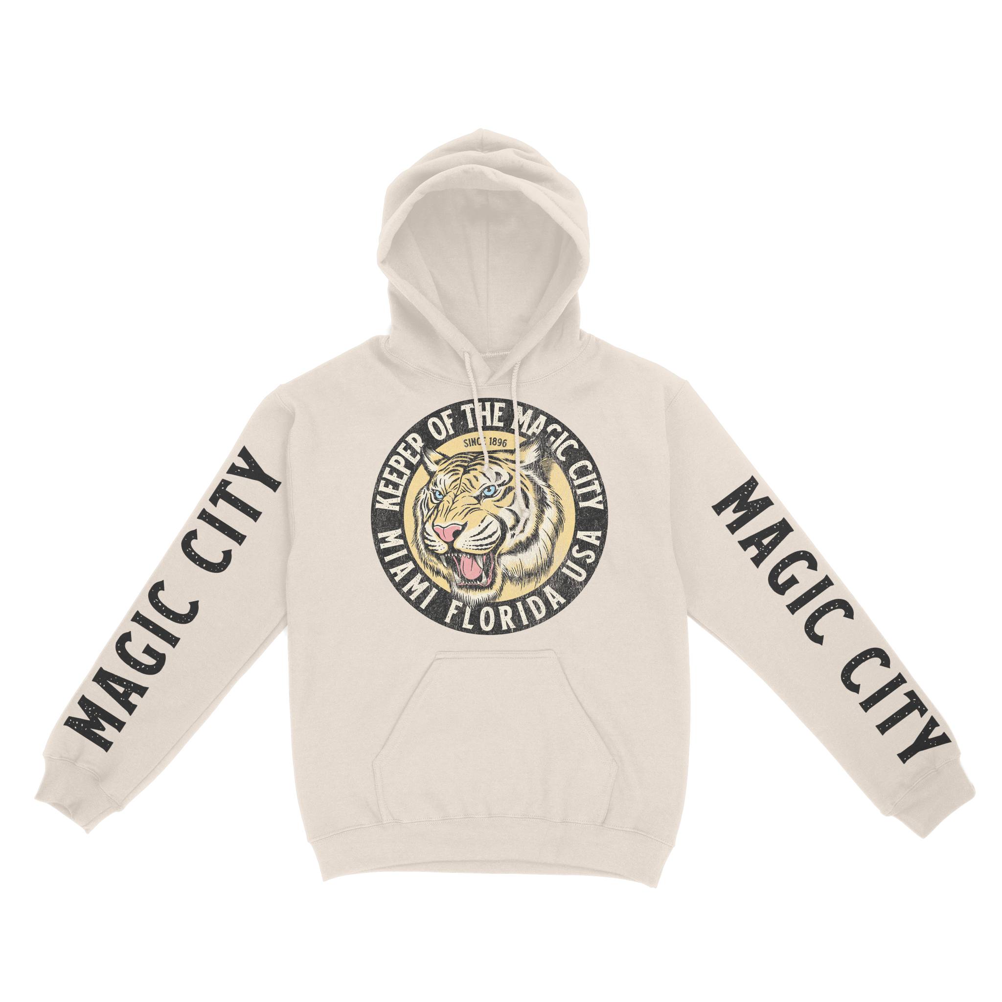 Miami Hoodie in Natural - front-sleeves view