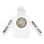 Miami Hoodie in White - front-sleeves view