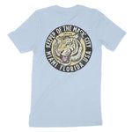 Miami White Tiger Dude T-Shirt Baby Blue back