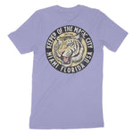 Miami White Tiger Dude T-Shirt Dark Lavender back