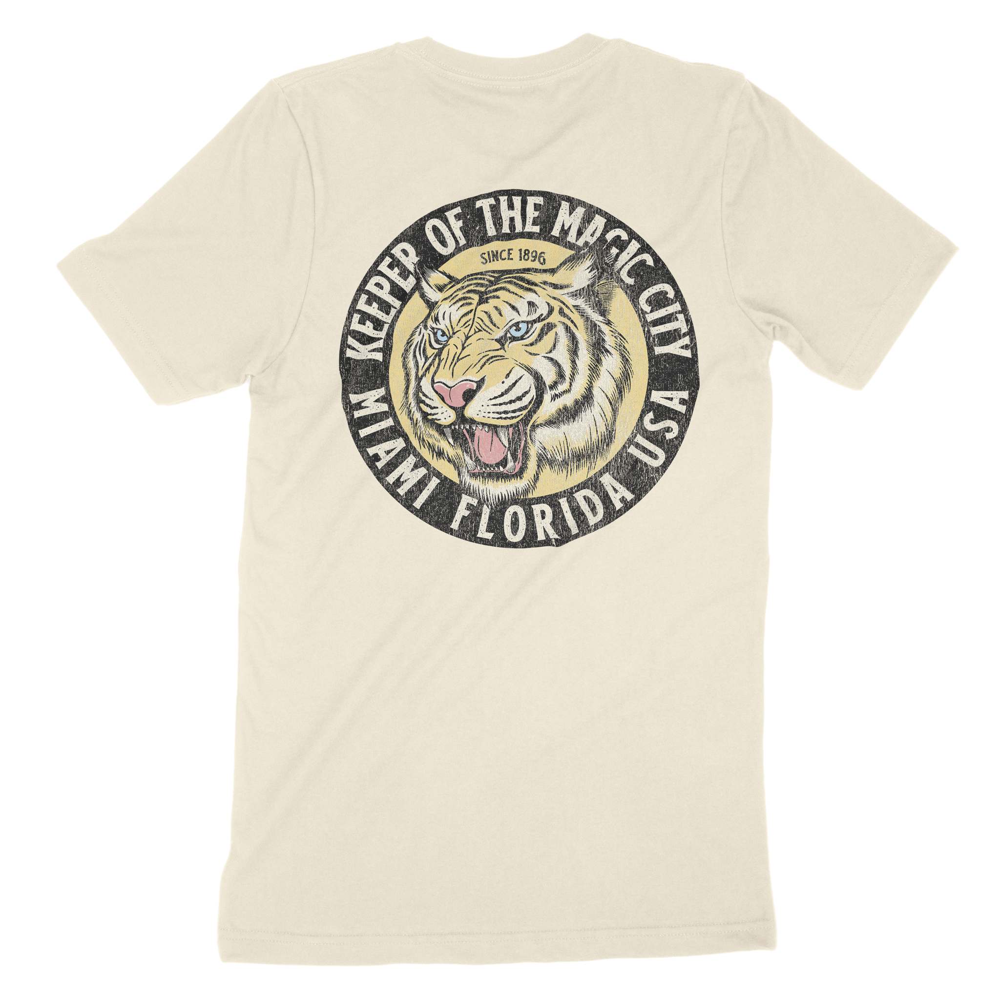 Miami White Tiger Dude T-Shirt Natural back