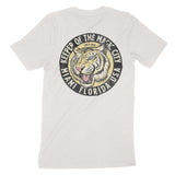 Miami White Tiger Dude T-Shirt Vintage White back