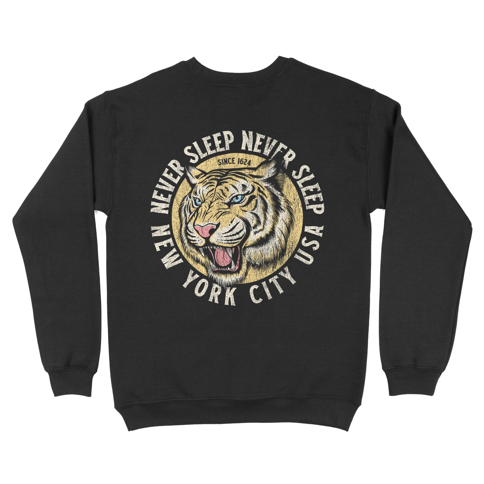 New York Crewneck in Black - back view