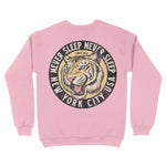 New York White Tiger Dude Crewneck Light_Pink back