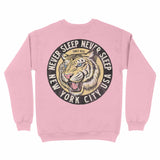 New York White Tiger Dude Crewneck Light_Pink back