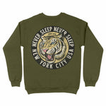 New York White Tiger Dude Crewneck Military_Green back