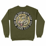 New York White Tiger Dude Crewneck Military_Green back