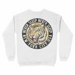 New York White Tiger Dude Crewneck White back