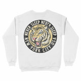 New York White Tiger Dude Crewneck White back