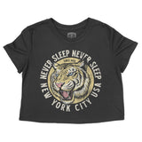 New York White Tiger Dude Cropped Tee Black front